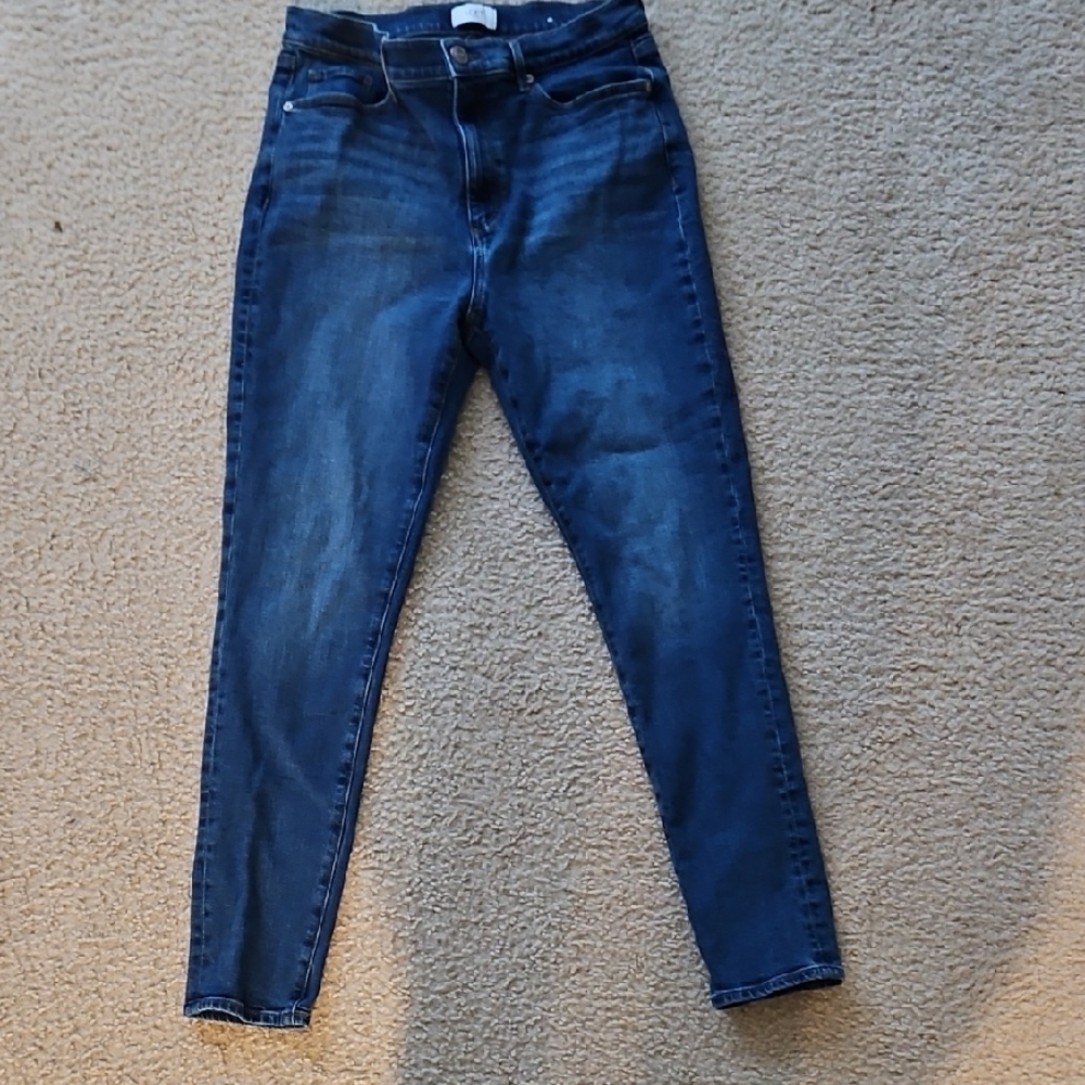 LOFT Dark Blue High Rise Skinny Jeans